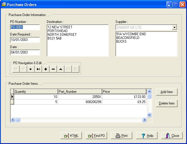 MSMS PURCHASE ORDER